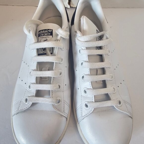 ADIDAS STAN SMITH WHITE/NAVY SZ 5 MENS, 6.5 WOMEN - Picture 5 of 12